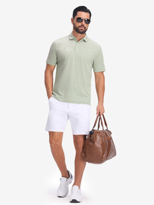 Comfy Breathable Pin-Stripe Golf Polos