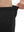 Detail view showing waist stretch on black breathable running shorts with 4 zipper pockets
