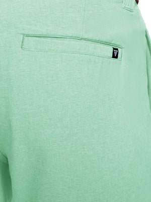 MINT GREEN 9 Inch Heather Performance Golf Shorts close-up of back right pocket detail
