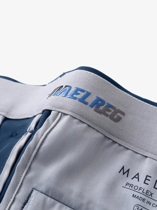 BLUE INDIGO Water Resistant Everyday Pants close-up of waistband inner logo detail