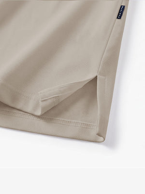 Solid Cotton Blend Collared Long Sleeve Polo