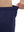 Detail view showing waist stretch on navy breathable running shorts with 4 zipper pockets