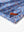 Detail view of the blue doodles pattern polo, highlighting the neat hem opening and fine stitching for comfort.