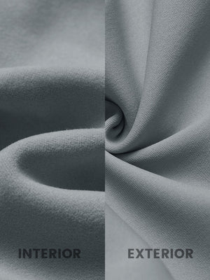 Fabric close-up of Water-resistant fleece lined pants with soft inner feel in grey