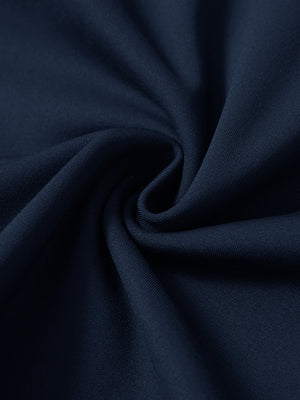 Fabric detail of Fleece lined golf quarter zip showing warm texture in navy