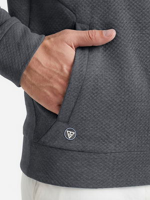 Heather Textured Quarter Zip Pullover
