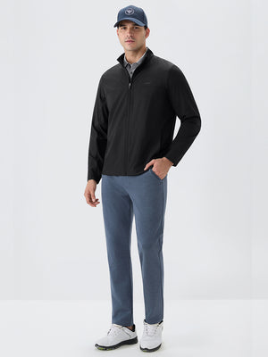 Full Zip Stand Collar Lightweight Windbreaker Jacket
