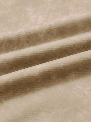 Exclusive print kangaroo hoodies, close-up of fabric in khaki brown with unique printed texture and soft feel