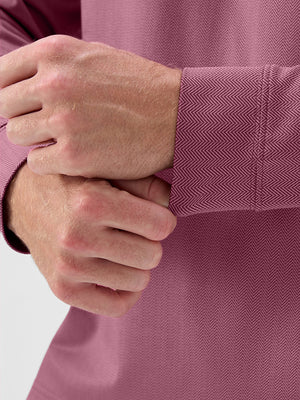 Moisture Wicking Long Sleeve Herringbone Polo Shirts