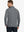 Black Grey Heather Skin-friendly Long Sleeve Melange Polo – back half-body view on model