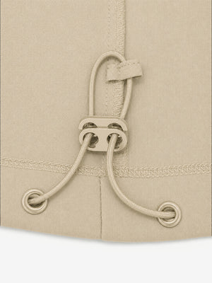 Partial shot of clothing exquisite design details, lightweight upf50+ short sleeve golf vests jacket in khaki