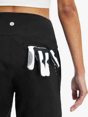 Pantalones cortos de secado rápido 2 en 1 de talle alto para mujer con 7 bolsillos