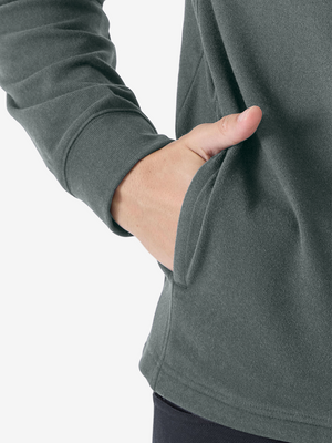 Heather Brushed Rib Knit Quarter Zip with 2 Pockets