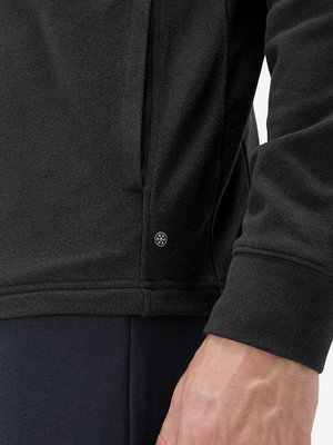 Heather Brushed Rib Knit Quarter Zip with 2 Pockets