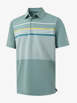 3D view highlighting Chest Print Polo Shirts in Beryl Green