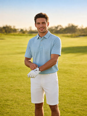 Comfy Breathable Pin-Stripe Golf Polos