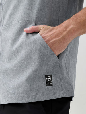Water Resistant Sleeveless Hooded Jacket With Pockets