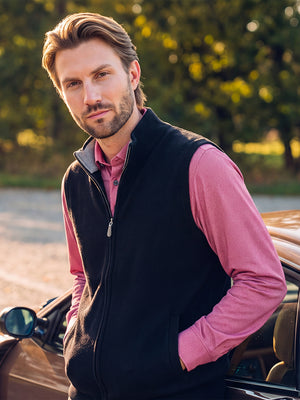Luxury Wool Blend Full Zip Sweater Vests