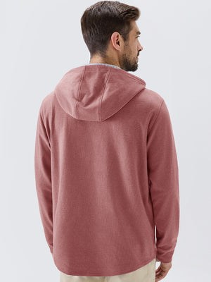 Stretch Ultra-Comfy Heather Brushed Rib Knit Hoodie