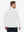 Back upper body of Skin-friendly long sleeve melange polo with smooth white finish
