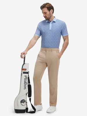 Stylish Full Print Contrast Collared Golf Polo Shirts