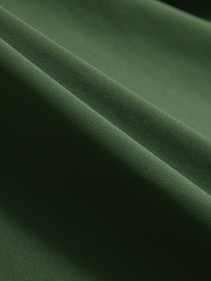 Close-up of army green Moisture-Wicking Short Sleeve Henley Shirt fabric texture.
