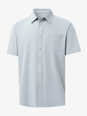 3D render highlighting the GLACIER GREY polo’s smooth fabric texture.