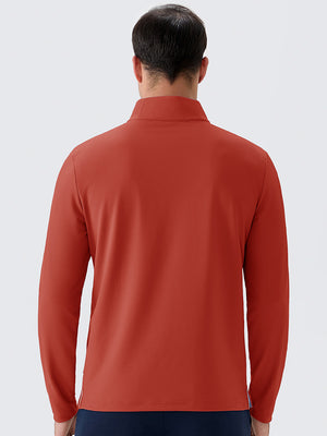 Ribbed Texture Nylon Quarter Zip Pullover