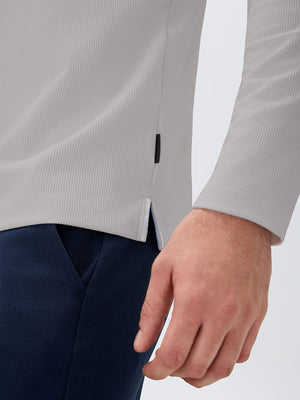 Ribbed Texture Nylon Quarter Zip Pullover