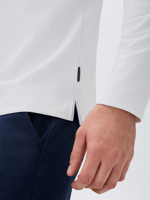 Ribbed Texture Nylon Quarter Zip Pullover