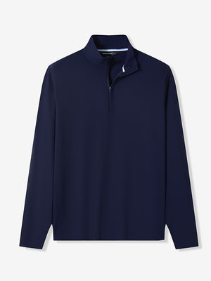 Ribbed Texture Nylon Quarter Zip Pullover